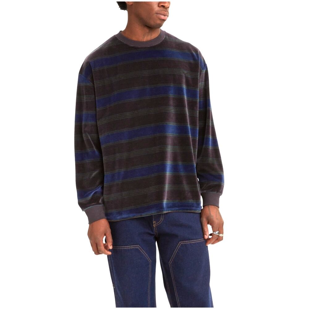 Levi’s Stay Loose Velour Striped Long Sleeve Tee Men’s Grunge - Size XL